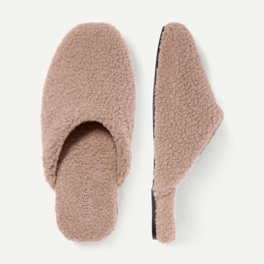 Bombas Tan Cozy Slippers Plush Mule Design